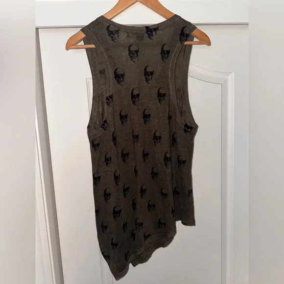 Skull Cashmere Olive Skull Tank Top - Picture 4 of 4